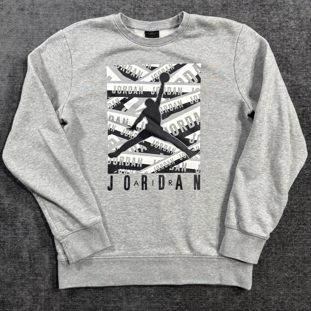 Air Jordan‎ Nike Crew Neck Pullover Sweatshirt Gray Size Youth XL 13-15 YRS Logo